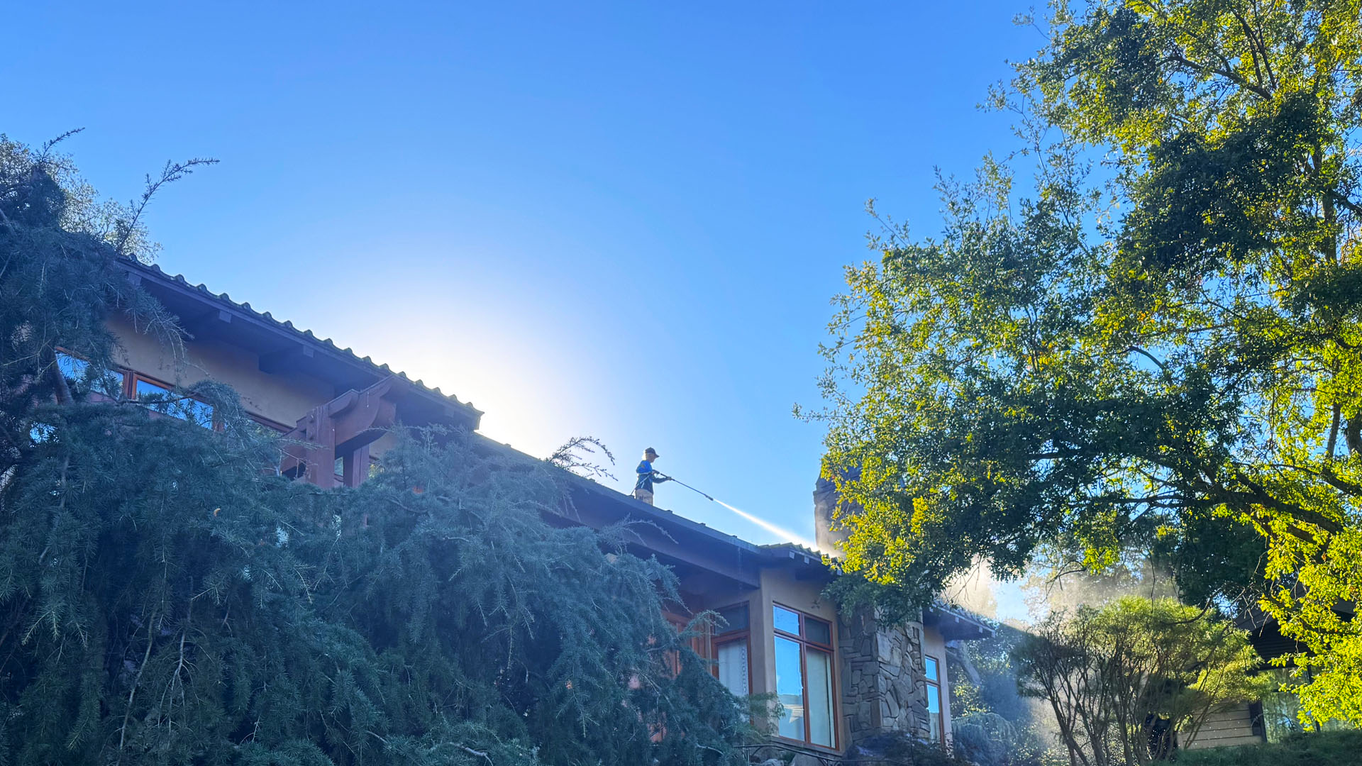 pressure washing services for cleaning roof in the bay area